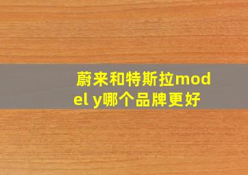 蔚来和特斯拉model y哪个品牌更好